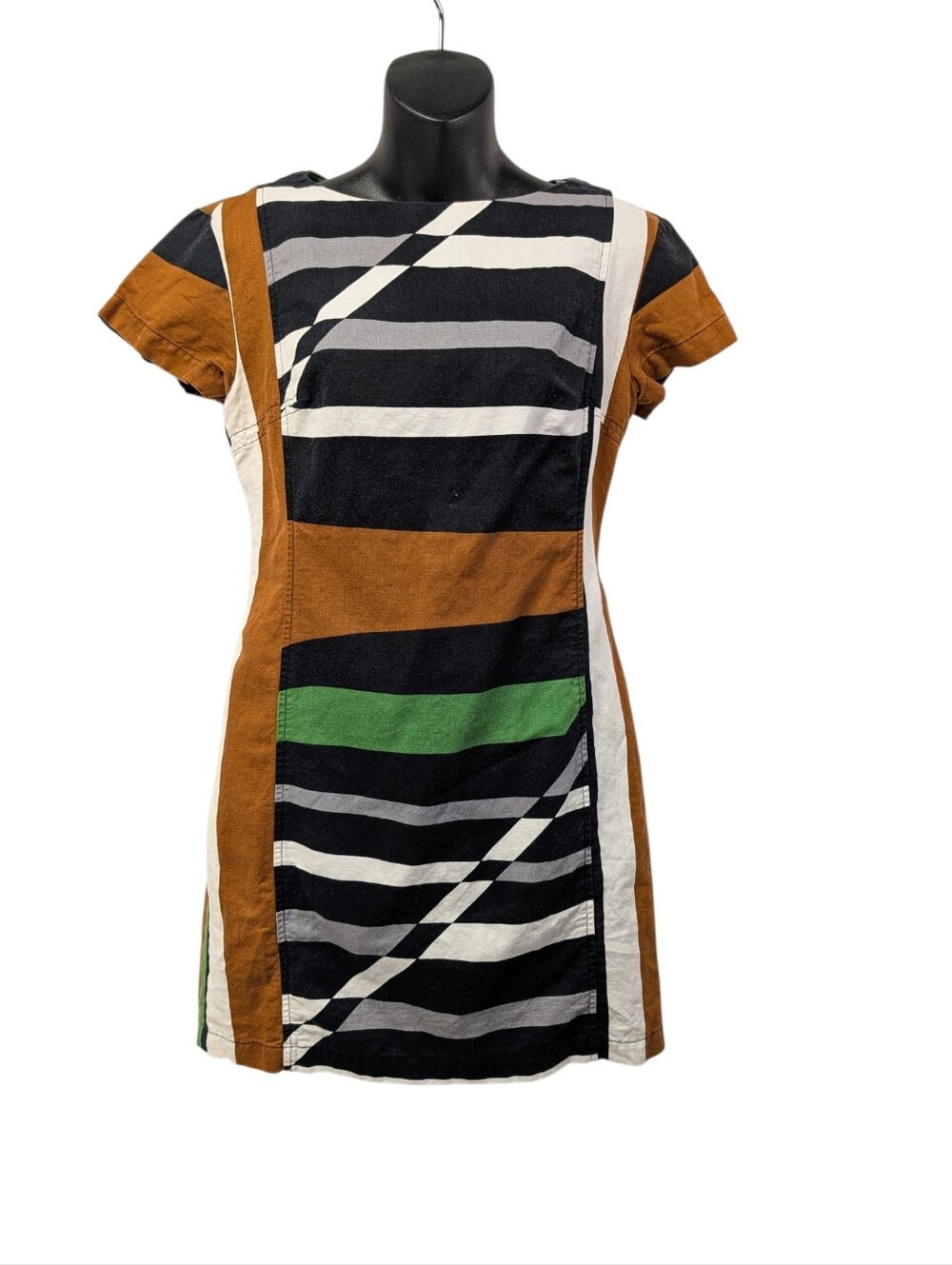 Derek Lam for Designation Women’s 6 Colorblock Linen Cotton Shift Mimi Dress